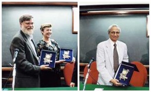 Howard Georgi and Helen Quinn (L) and Jogesh Pati