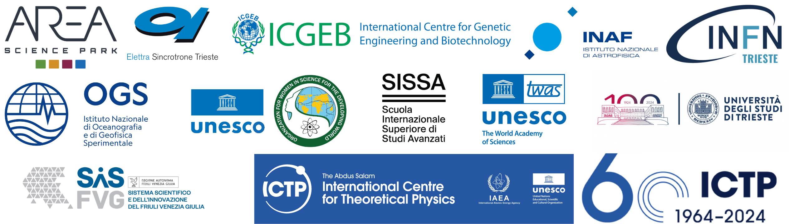 Istititutes in the Trieste Science System who will participate in the event