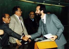 GianCarlo Ghirardi, Juan José Giambiagi, Abdus Salam and José Nelson Onuchic