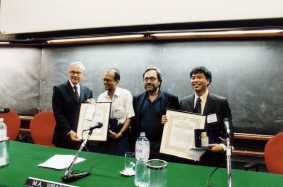 Friedrich Hirzebruch, T.N. Venkataramana, M. Virasoro and Sheng-Li Tan