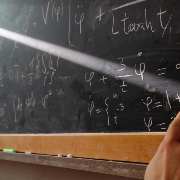 blackboard with ray of light