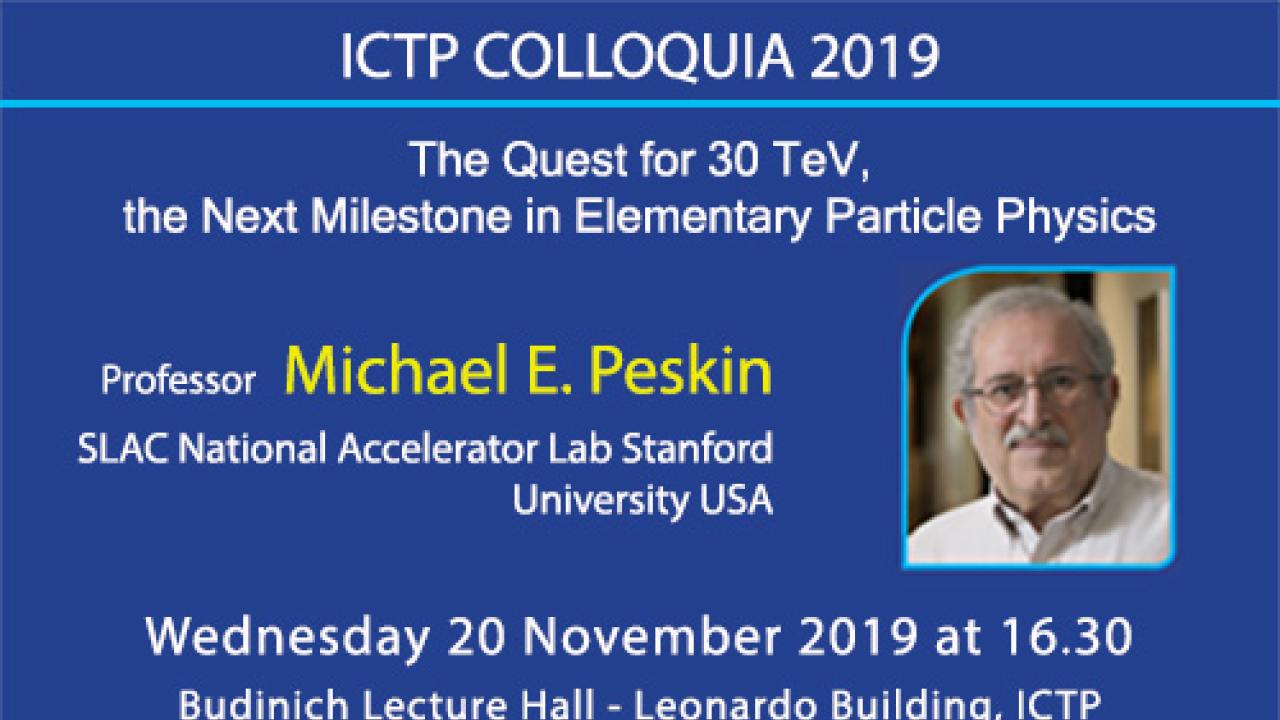 Peskin Colloquium Upcoming