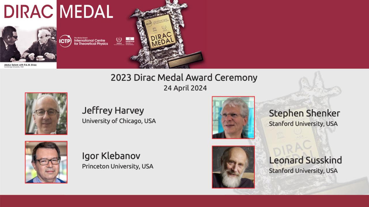 Dirac Medal Ceremony 24 April   