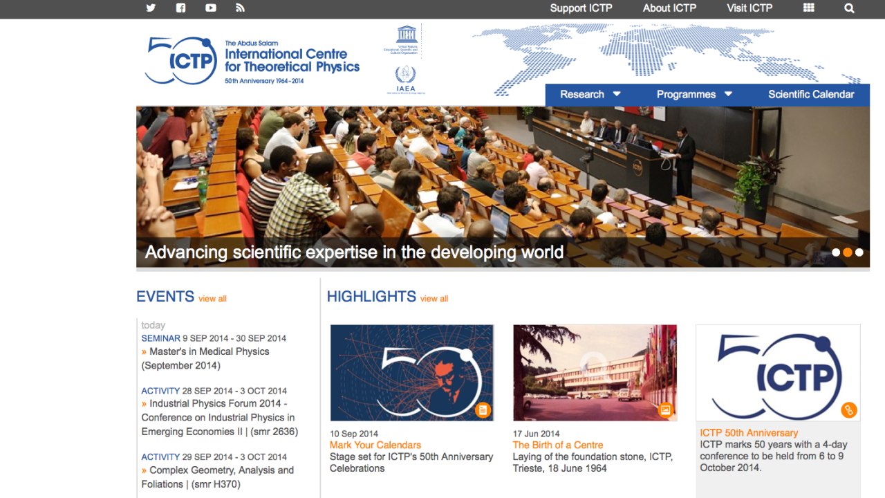 ICTP Website has a New Look!