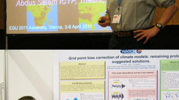 ESP sectionn head Filippo Giorgi (top) and scientist Claudio Piani at the EGU 2011 General Assembly.