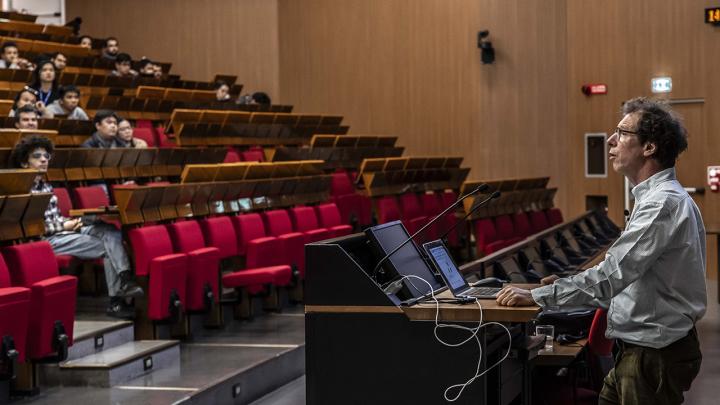 Stéphane Mallat in the ICTP Budinich Lecture Hall 