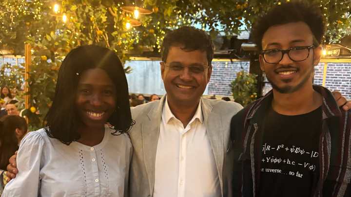 Atish Dabholkar with ICTP alumni