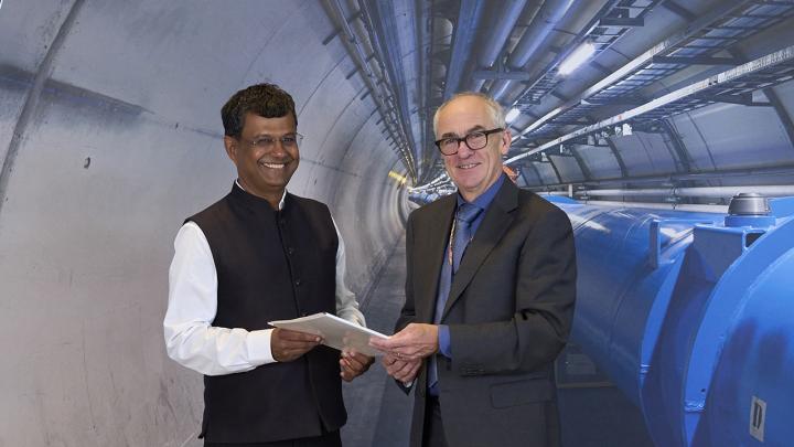 ICTP Director Atish Dabholkar and of CERN Director-General Mark Thomson
