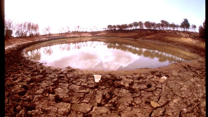 Water body near Alem Kitmama, Ethiopia, where mosquitoes can breed (copyright: WHO/P. Virot)