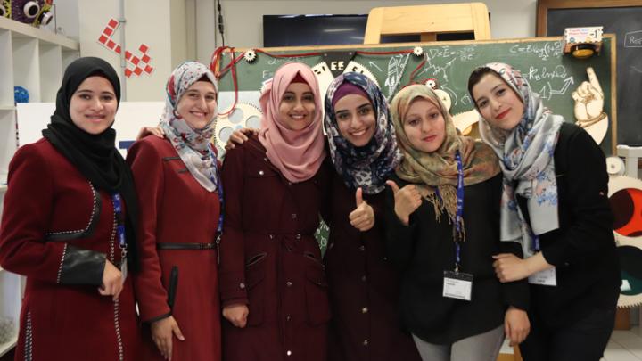 Students from Palestine and Morocco at ICTP's SciFabLab