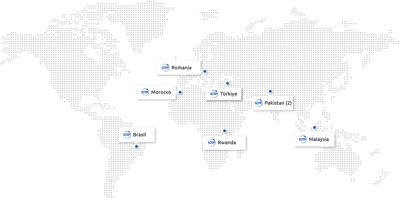 ICTP Affiliated Centres: Brazil, Malaysia, Morocco, Pakistan (2 affiliated centres)  Romania, Rwanda and Turkiye